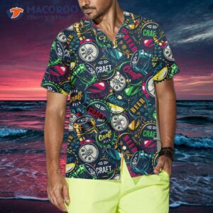 drink craft beer in a hawaiian shirt with bottle cap patterns the best gift for lovers 3