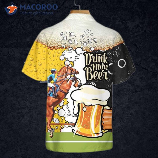 Drink More Beer And Race Horses With This Hawaiian Shirt, Featuring A Mug Pattern. Shirt Is The Best Gift For Lovers.