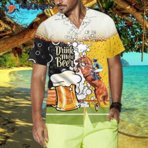 drink more beer and race horses with this hawaiian shirt featuring a mug pattern shirt is the best gift for lovers 3