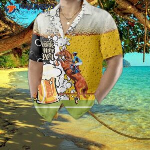 drink more beer and race horses with this hawaiian shirt featuring a mug pattern shirt is the best gift for lovers 5