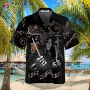 drum i destroy silence hawaiian shirt drummer skull best gift for dummers 2