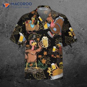 drunk turkey thanksgiving hawaiian shirt funny gobble gift for day 2