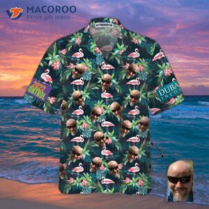 dubay design s funny custom face flamingo hawaiian shirt 2