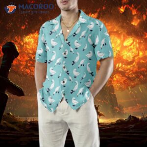 ducks in blue hawaiian shirts 3