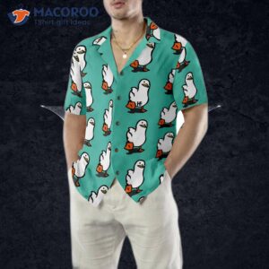 ducks wearing tiffany blue hawaiian shirts 5