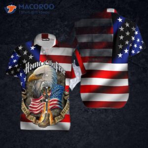 eagle american flag home of the free hawaiian shirts 1