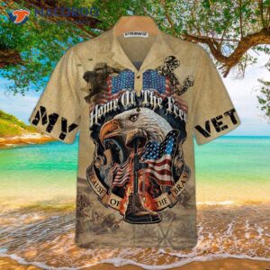 eagle army veteran home of the free hawaiian shirt vintage american flag shirt 2