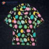 Easter Day Bunny Pattern Black, Pink, And Blue Hawaiian Shirts