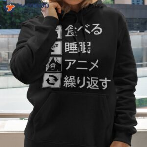 Eat Sleep Anime Repeat Japanese Sign Writing Shirt