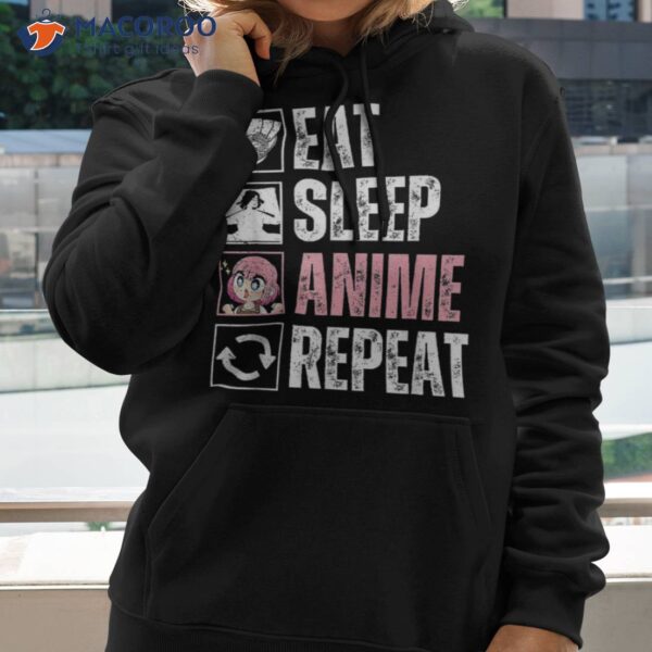 Eat Sleep Anime Repeat Kawaii Otaku Manga Japan Fan Gifts Shirt