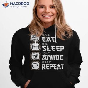 eat sleep anime repeat teen girls kids funny tee shirt hoodie 1