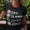 Eat Sleep Anime Repeat Teen Girls Kids Funny Tee Shirt