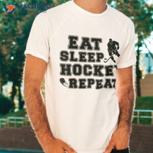 eat sleep hockey repeat funny heart shirt tshirt