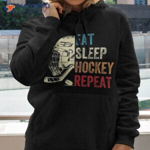 Eat Sleep Hockey Repeat Kids Adult Ice Retro Vintage Shirt