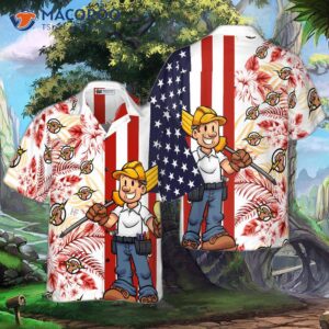 Electrician’s Tropical Hawaiian Flag Shirt