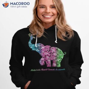 elephant with flower metastatic breast cancer awareness shirt hoodie 1