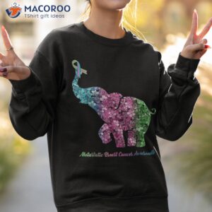 elephant with flower metastatic breast cancer awareness shirt sweatshirt 2