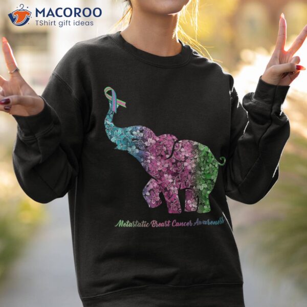 Elephant With Flower Metastatic Breast Cancer Awareness Shirt