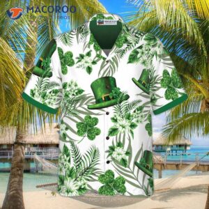 erin go bragh ireland green hat and shamrock pattern hawaiian shirt 2