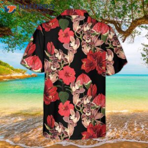 exotic hibiscus and tropical plants hawaiian shirt unique red print shirt 1