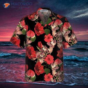 exotic hibiscus and tropical plants hawaiian shirt unique red print shirt 2