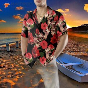 exotic hibiscus and tropical plants hawaiian shirt unique red print shirt 4