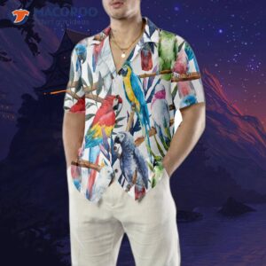 exotic parrot and plant version 2 hawaiian shirt 4