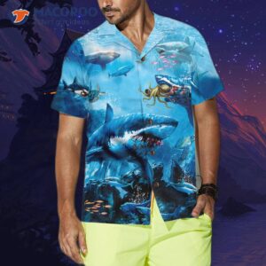 extremely dangerous shark in the sea hawaiian shirt 1