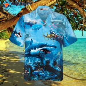 extremely dangerous shark in the sea hawaiian shirt 2