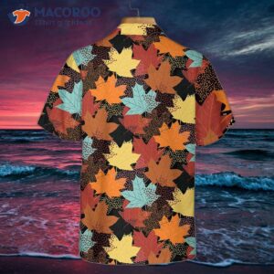 Fall Maple Leaf Black Hawaiian Shirt, Autumn Thanksgiving Unique Gift For Day