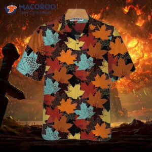 fall maple leaf black hawaiian shirt autumn thanksgiving unique gift for day 2