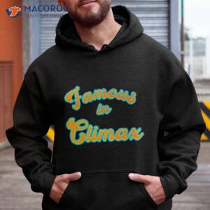 famous in climax blue orange shirt hoodie