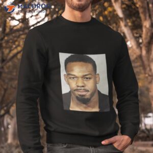 fans wearing jon jones mugshot shirt sweatshirt