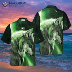 Fantasy Green Wolf Hawaiian Shirt