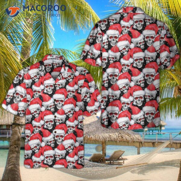 Fashionable Christmas Skulls Hawaiian Shirt, Cool Shirt