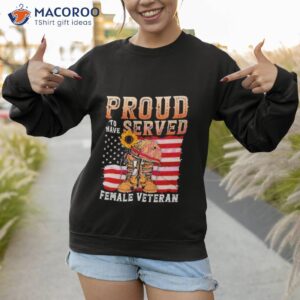 female veteran 4th of july vintage american flag shirt sweatshirt