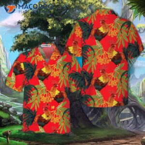 fiery red rooster hawaiian shirt unique chicken shirt for amp 5