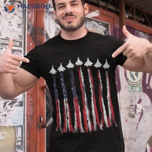 Fighter Jet Airplane Usa Flag 4th Of July Patriotic Shirt