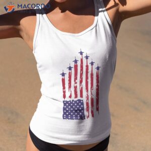 fighter jet with usa american flag 4th of july celebration shirt tank top 2