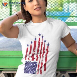 fighter jet with usa american flag 4th of july celebration shirt tshirt 1