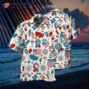 Fineti Happy American 4th Of July Men’s Hawaiian Shirt