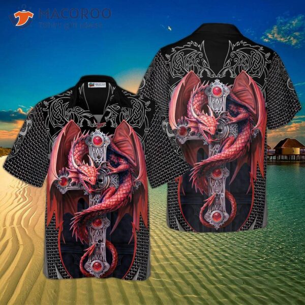 Fire And Gothic Dragon Hawaiian Shirt