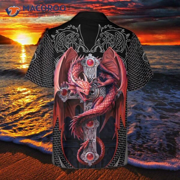 Fire And Gothic Dragon Hawaiian Shirt