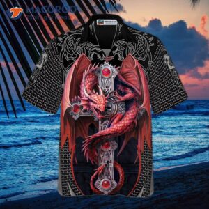 fire and gothic dragon hawaiian shirt 2
