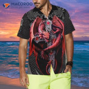 fire and gothic dragon hawaiian shirt 3
