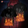 Fire Skeletons Night Party Hawaiian Shirt