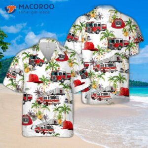 Fire-truck And Helmet Hawaiian Shirt