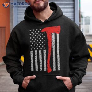 firefighter american flag axe thin red line patriot shirt hoodie