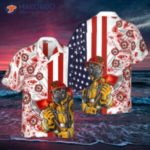 firefighter american flag tropical hawaiian shirt texas bluebonnet fire departt logo shirt for 0