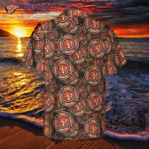 Firefighter Courage Rescue Honor Hawaiian Shirt, Fire Departt Logo Pattern For